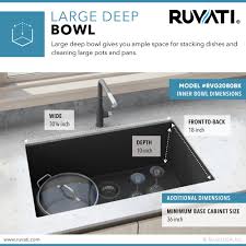 This heavy undermount kitchen sink is very sturdy but is less likely to break glass, so definitely comes. 33 X 19 Inch Granite Composite Undermount Single Bowl Kitchen Sink Midnight Black Ruvati Usa