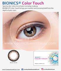 People who already have brown eyes can enhance the color to make the brown tone look lighter with contact lenses. Bionics Color Touch Brown Secret Colored Contacts