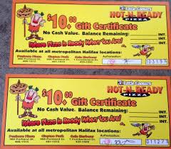 Late payment and returned payment fees could cost you up to $38 each 20 00 Gift Certificate Little Caesars Up For Bids At 2016 U17 Nova Scotia Baseball Youth Selects Eflea Charity Auction System