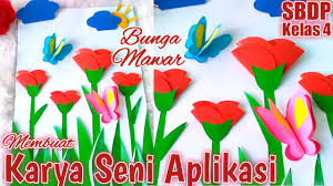 Origami adalah seni kerajinan tangan yang memerlukan ketelitian dan kerapihan dalam proses pengerjaannya. Membuat Karya Seni Aplikasi Bunga Mawar Sbdp Kelas 4 Youtube