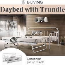 Wood certainly looks better than metal in daybeds and that's the case here. Metal Daybed With Pop Up Trundle Sofa Bed Frame Single Size 747501893051 Ebay