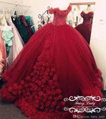 Discount taken at register in store. Luxury Hand Made Flowers Red Wedding Dresses 2018 Puffy Ball Gown Off Shoulder Vestido De Noiva Masquerade Bridal Dress Gowns From Fairy Lady 219 79 Dhgate Red Wedding Dresses Gowns Red Quinceanera Dresses