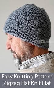 If you are new to pdfs or are experiencing problems with downloading, please visit the faq page. Knitting Pattern For Zigzag Beanie Hat Knit Flat Mens Hat Knitting Pattern Knit Beanie Pattern Hat Knitting Patterns