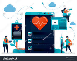 Medical Cardiology Check Up For Health Hospital Clinic Laboratory For Diagnosing And Treating Heart Disease Flat Character Vect Cardiology Clinic Hospital