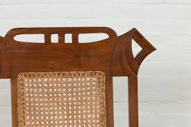 Mid century danish modern teak benny linden dining table and 6. Vintage Indonesian Teak Wood Dutch Colonial Armchair With Rattan Seat And Back For Sale At 1stdibs