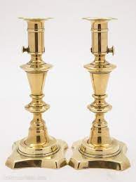 1980s or 90s vintage brass and porcelain candlesticks, very heavy, nicely made. Antiques Atlas Pair Of Rare Victorian Brass Candlesticks