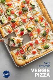 Easy Crescent Veggie Pizza Recipe Recipes Veggie Pizza Food