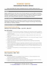 The best resume sample for your job application. International Student Advisor Resume Samples Qwikresume