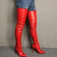 $38.38 $76.76 plain mid heeled velvet round toe casual mid calf high heels boots. Sexy Red Women Over Knee Boots Pointed Toe High Heels Boots Shoes Woman Size 15 Ebay