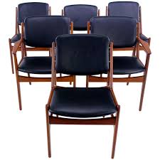 Set Of Six Danish Modern Ella Teak Dining Chairs Designed By Arne Vodder 1stdibs Com Dining Chair Design Teak Dining Chairs Antique Dining Room Chairs