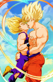 Rule 34 - 2boys Absurdres Artist Name Bara Blue Hair Blue Sky Brown  Footwear Bulging Penis Closed Eyes Cloud Dragon Ball Dragon Ball Z Facing  Another Father And Son French Kiss Full