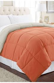 Many comforters are bought to pull together the theme or color scheme of a bedroom, especially since the bed is often the central focus of a room and may even be the largest object there. Down Alternative Reversible Queen Comforter Orange Rust Oatmeal Nordstromrack