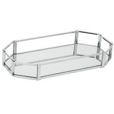 Home Details Octangular Chrome Vanity Mirror Tray Walmart Com Vanity Tray Mirror Vanity Tray Mirror Tray