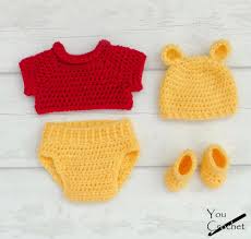 All four (4) crochet patterns included! Winnie The Pooh Baby Set Crochet Pattern By You Crochet