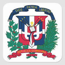 El 27 de febrero del año 1844 fue proclamada la independencia de la república dominicana cuyo lema reza dios, patria y libertad. Dominican Republic Emblem Square Sticker Zazzle Com Dominican Republic Flag Republic Flag Coat Of Arms