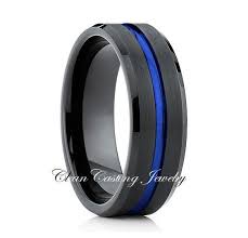 Black And Blue Tungsten Wedding Bands 8mm Black Tungsten Wedding Band Black Tungsten Wedding Ring Blue Tungsten Ring Anniversary Ring Engagement Band Comfort Wolfram Eheringe Ringe Engagement Ringe