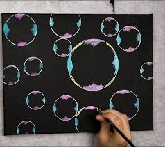 These shapes indicate a reflection on the bubble's surface. Bubble Painting Step By Step Acrylic Tutorial With Pictures