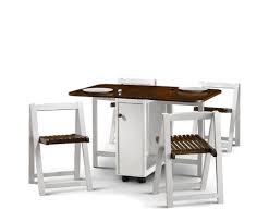 Kemsley White And Walnut Gateleg Table Dining Room Small Folding Kitchen Table Foldable Furniture