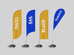Download 4 Free Feather Flag Mockups Psd