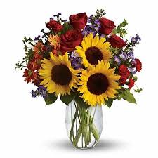A rose can never be a sunflower, and a sunflower can never be a rose. Sunflower And Red Rose Bouquet At Send Flowers