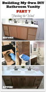 Slightly raising the height of the vanity can make it more functional and comfortable for the average adult. Build A Diy Bathroom Vanity Part 7 Finishing The Oak Vanity