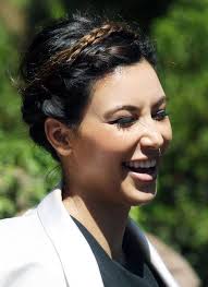 Kim kardashian's grecian hairstyle looks so elegant. Kim Kardashian Braided Updo Kim Kardashian Hair Kim Kardashian Braids Kardashian Braids