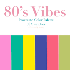 Retro 80s Procreate Color Palette 30 Swatches For Ipad Etsy In 2021 Retro Color Palette Color Palette Bright Vintage Colour Palette
