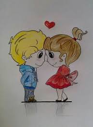 Cartoon Couple Sketch By Colour Pencile Cartoon Sketches Cartoon Couples Drawings Easy Cartoon Drawings