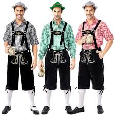 Deluxe Men's Oktoberfest Lederhosen With Plaid Shirt Hat Costumes Bavaria  Traditional Festival Beer Men Suit - Cosplay Costumes - AliExpress