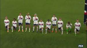 Football fields have become forums for political debate over the past week, after president donald trump criticized players who kneel during the national anthem to protest police brutality. Video Uswnt Players Kneel During National Anthem On Mlk Day