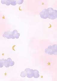 Cute Baby Background With Watercolor Clouds In 2021 Watercolor Clouds Cartoon Background Cute Backgrounds