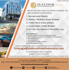 Job Vacancy at Platinum Adisucipto Hotel Yogyakarta - Ikatan ...