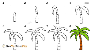 Palm tree drawings are a form of artwork. How To Draw A Palm Tree Easy Step By Step Drawing