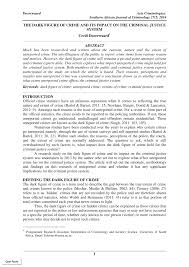 Pdf The Dark Figure Of Crime And Its Impact On The Criminal Justice System