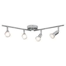 Yansun 2 Ft 4 Light Brushed Nickel Foldable Track Lighting Kit Bulbs Included H Tl003 The Home Depot