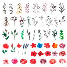 One of my favorite flowers, i love the delicate blossoms on lilacs, and the fragrance is. Vector Floral Set Colorful Floral Collection With Leaves And Royalty Free Cliparts Vectors And Stock Illustration Image 42584318