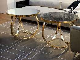 Gold, silver and dark bronze finish metal coffee tables (set of 3) (25.5 in. Ottoline Contemporary Italian Table Shown In Glass Top With Gold Metal Base Finishes Bronze Me Gold Coffee Table Metal Coffee Table Contemporary Coffee Table