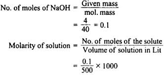 A solution of a nonelectrolyte contains only ions. Molarity Of Naoh