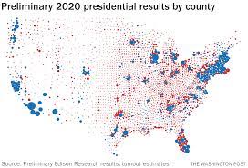 After the white house said trump would accept the results of the election, he once. Let S Get Ahead Of It A Map Of The Early 2020 Results By Population Not Acreage The Washington Post