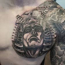 Cool aztec tribal tattoo ideas on chest for men. Aztec Chest Tattoos