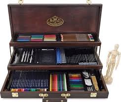 Royal Langnickel Premier Sketching And Drawing Deluxe Art Wood Chest Kit Professional Art Supplies Drawing Set Royal Langnickel