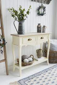 Shop for cream console table online at target. Oxford Cream Console Table With Shelf And Drawers New England Country Furniture
