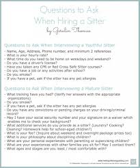 Interviewing A Babysitter Geralin Thomas Pro Organizing Raleigh Babysitter Interview Questions Nanny Interview Nanny Interview Questions
