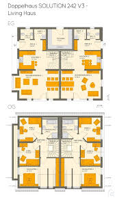 Grundriss Doppelhaus Modern Mit Satteldach Architektur Seiteneingang 8 Zimmer 230 Qm Ohne Kell Living Haus Grundriss Einfamilienhaus Doppelhaus Grundriss