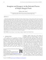 Pdf Imagism And Imagery In The Selected Poems Of Major Imagist Poets