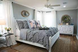 Apr 14, 2021 · magnolia home by joanna gaines rainy days is a cool paint color that wraps you up in softness but still makes a statement with its richness. Episode 17 The Carriage House Magnolia Market Farmhouse Style Master Bedroom Master Bedrooms Decor Fixer Upper Bedrooms