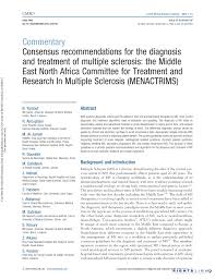 Multiple sclerosis (ms) is a condition that affects the nervous system, including the brain, spinal cord, and optic nerves. Pdf Consensus Guidelines For The Diagnosis And Treatment Of Multiple Sclerosis