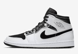Air Jordan 1 Mid White Silver Black 554724 121 Sneaker Bar Detroit Air Jordans Retro Air Jordans Mens Nike Shoes
