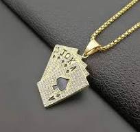 Wholesale Low Moq Straight Flush Poker Cards Pendant Necklaces