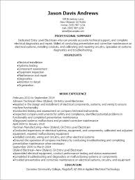 entry level electrician resume template